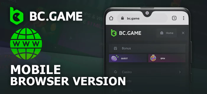 BC Game mobile site - how to use the browser-based version of the site on phone