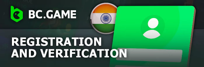 About creating a new account at BC Game - registration and verification of an account for a player from India