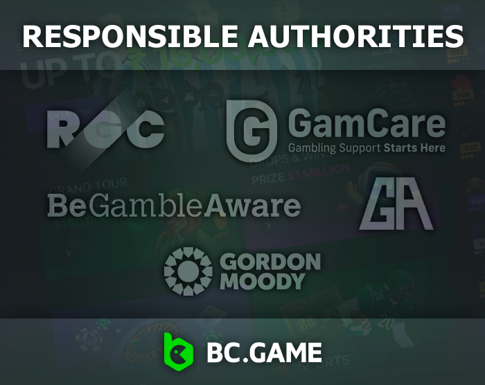 List of BC.Game Help Services - GameCare, BeGambleAware, Gamblers Anonymous, and others
