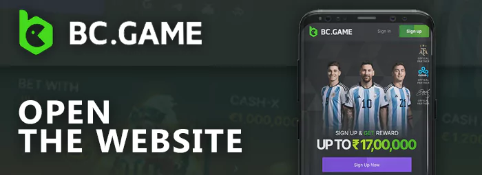 Open the BC Game website in browser