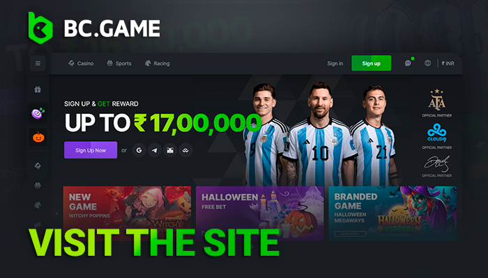 Visit the BCGame website to get started