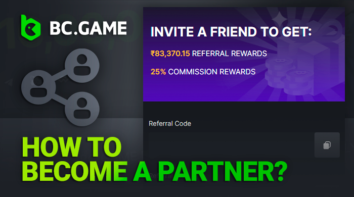 Join BCGame affiliate program - instructions