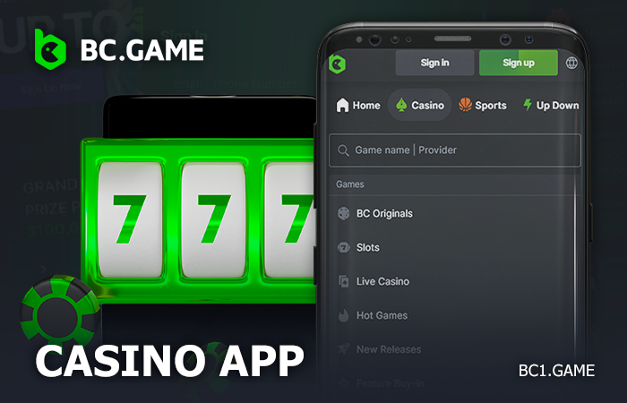 Casino games in BC Game app - play online casinos via mobile devices