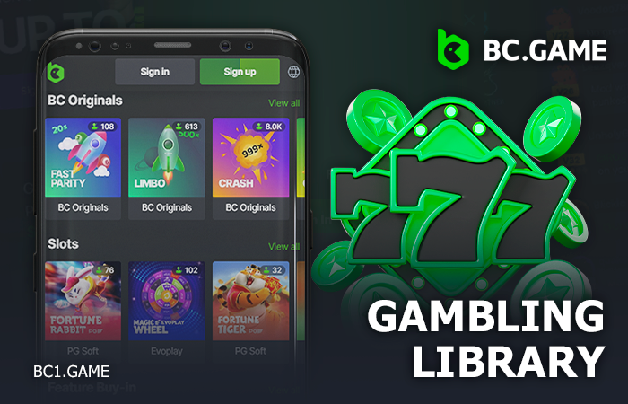 Wide range of casino games in BC.Game app