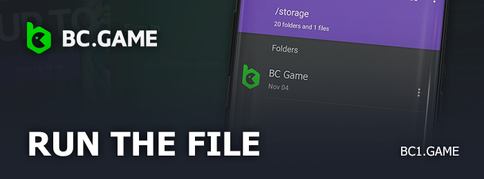 Open the BC.Game file on your android device