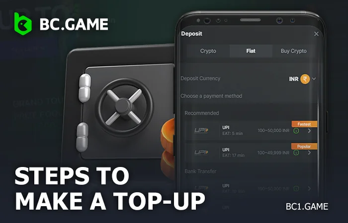Recharging the account on the site of BC Game in the app - how to make a deposit via mobile device